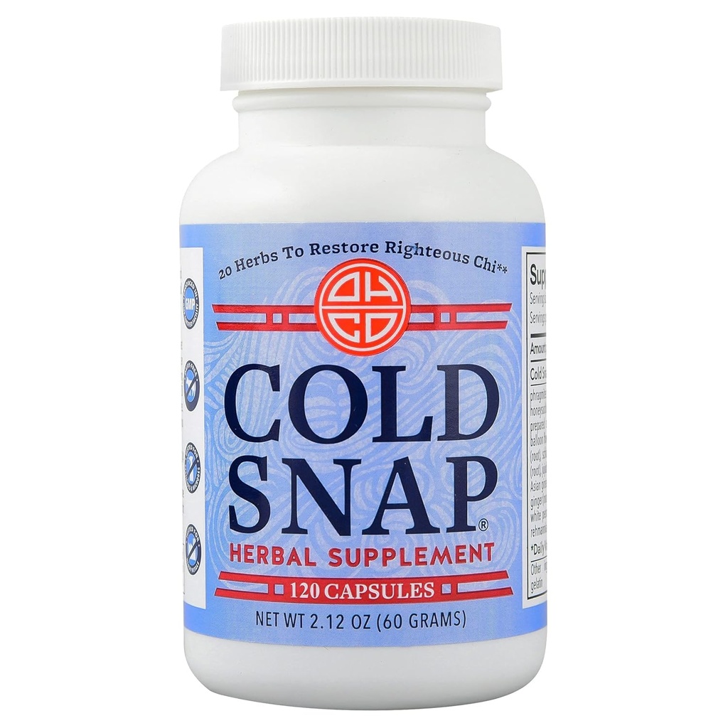 Cold Snap - Chinesische Kräuter-Ergänzung für Deep-Level Immune Support - Immunsystem Booster mit 20 natürlichen Inhaltsstoffen einschließlich Ginseng & Ginger - Fast Acting for Sudden Issues - 120 Kapseln