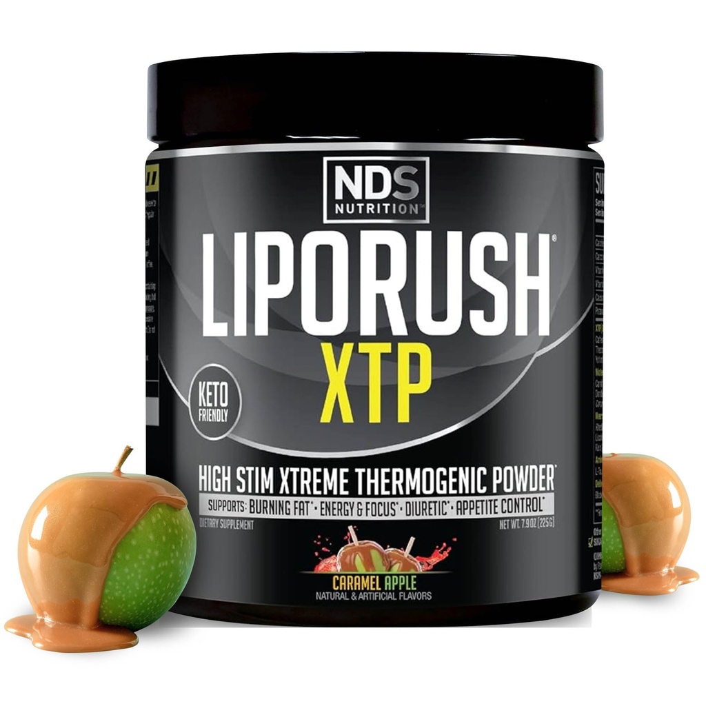 NDS Nutrition XTP Thermogenic Fat Burner mit L-Carnitin - Energie, Fokus und Appetitkontrolle - Extreme Thermogenic Fat Burning Powder Weight Loss - Caramel Apple (45 Portionen)