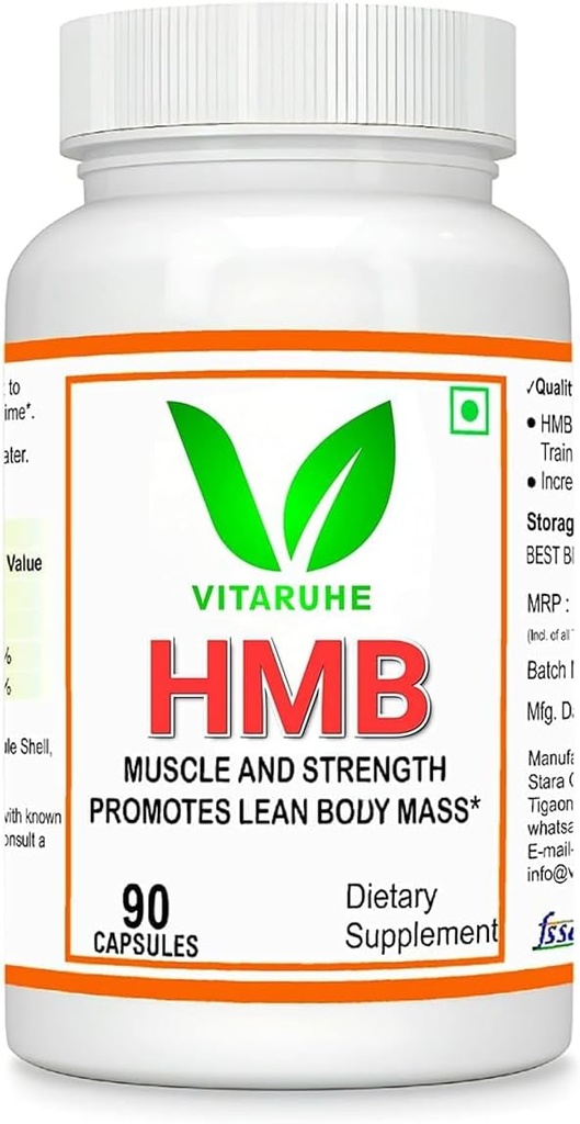 Generische Senta HMB Ergänzung 1000mg. Unterstützt Muskelwachstum, Retention & Lean Muskelmasse | Schnelle Workout Erholung für Bodybuilding 90 Kapseln