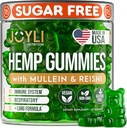 JOYLI Hanfgummis - Natural Lung Cleanse mit Mullein Leaf & Reishi Mushroom - Extra Strength Clean Lung Support Supplement mit Vitaminen A, C, D & E - Sugar-Free, Vegan, Non-GMO - 60 Edibles