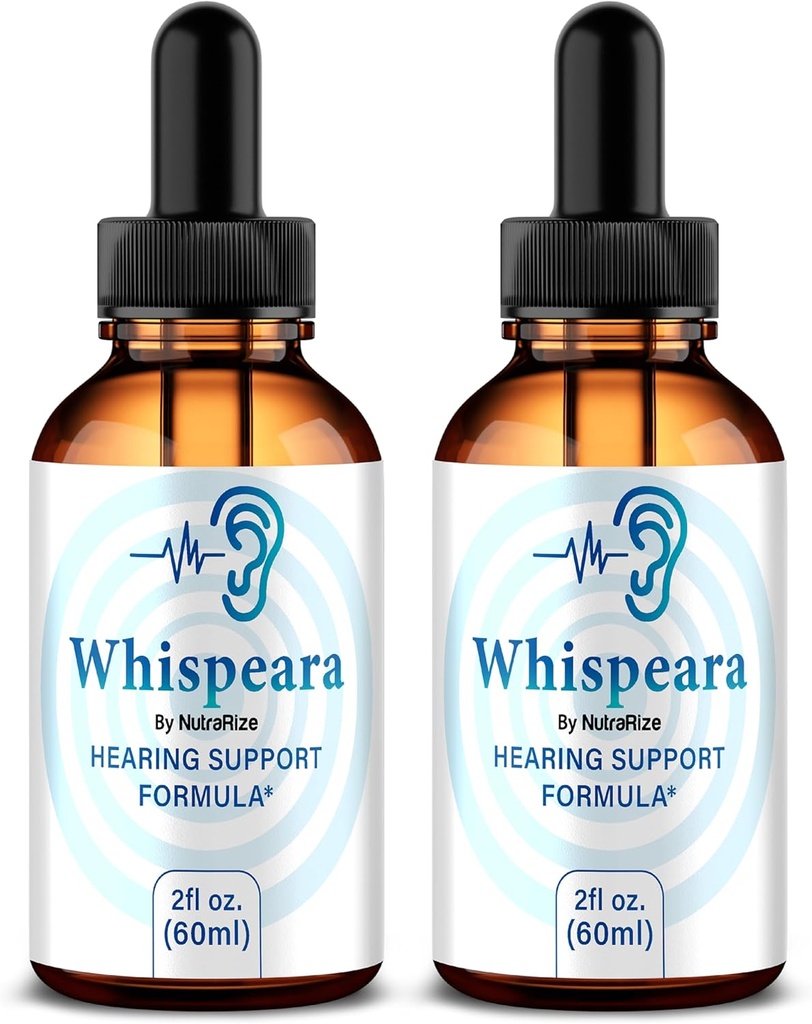 (2 Pack) Whispeara Drops - Offizielle Whispeara unterstützt gesundes Hören, Fokus und Leistung, Alle natürlichen Whispeara Hörgerät Formel, Premium Whispeara Gotas Review (60 Servietten)