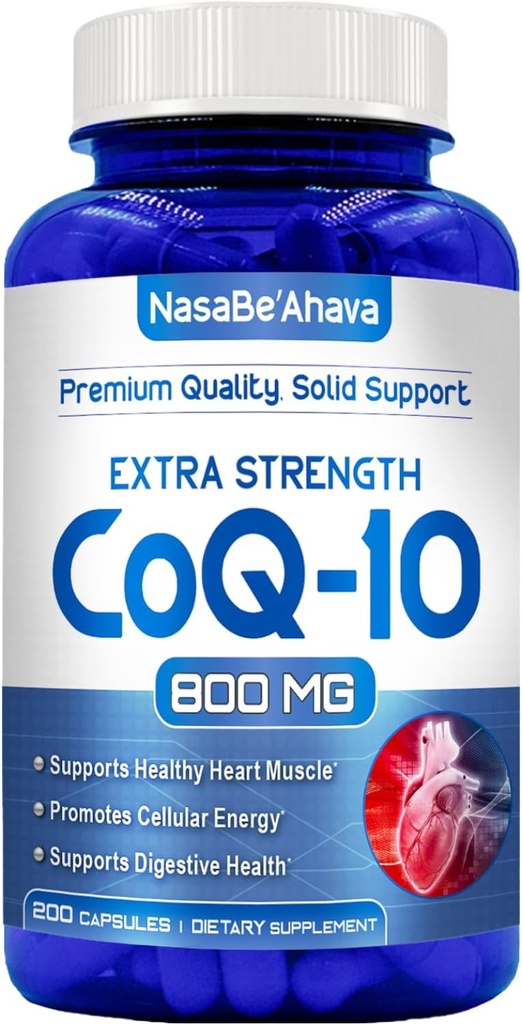 CoQ10 800mg Kapseln | Vegan Friendly Coenzym Q10 800mg von Easy Absorption Ubiquinone Ergänzung für Haut Herz und Energie Unterstützung | Made in the USA in cGMP Einrichtungen (100 Servierungen)