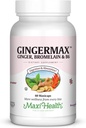 Maxi Health Gingermax - Ginger - Bromelain & Vitamin B6 - Verdauungsgesundheit - 60 Kapseln - Kosher