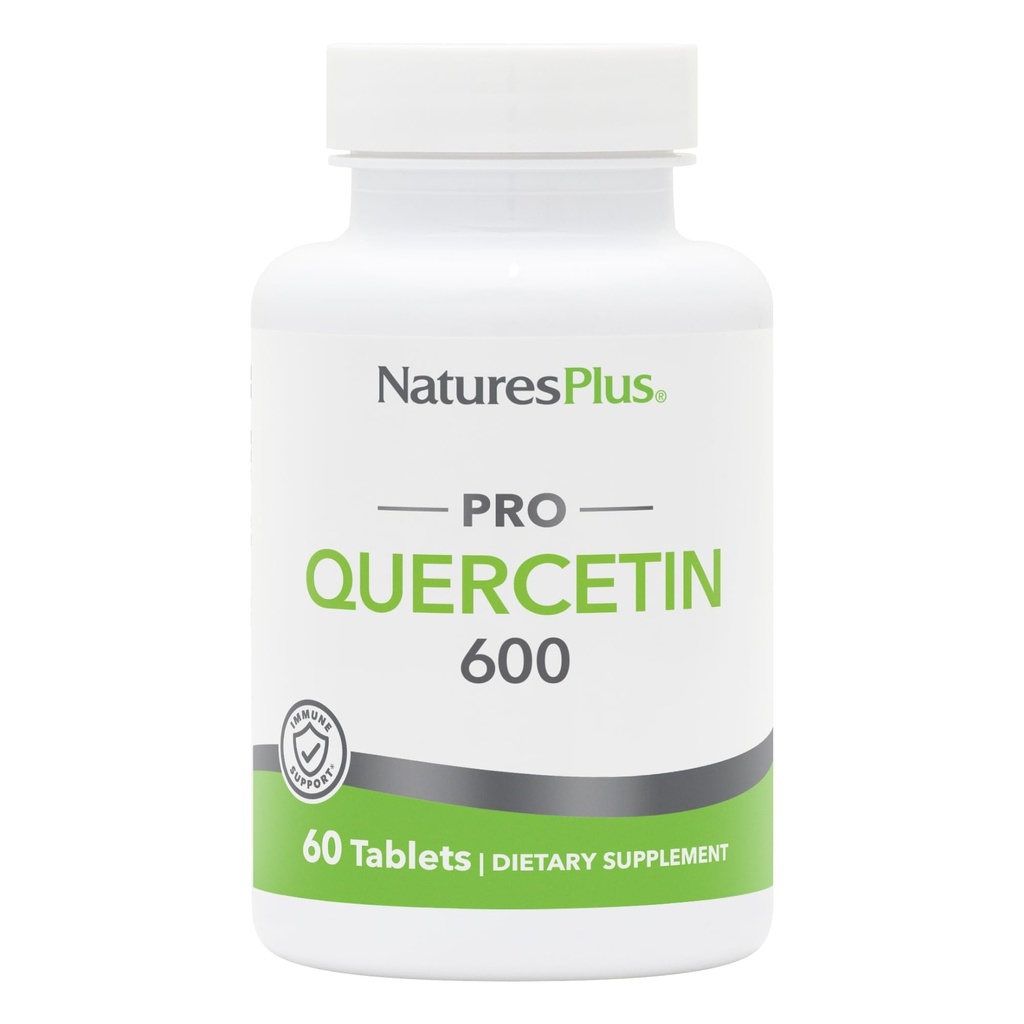 Natures Plus PRO Quercetin 600 mg - 60 comprimés - Sans OGM, sans végétal et sans gluten - 60 portions