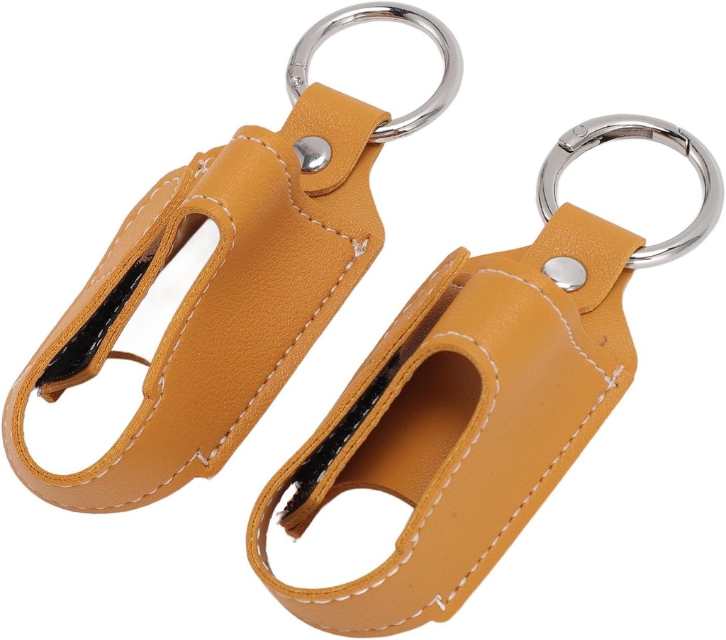 Generisches Asthma Inhaler Halter, Inhaler Case Inhaler Carrying Holder Clasp Schließung Sicherheit Carabiner Clip 2pcs Portable PU Leder Inhaler Schutzhalter (Turmeric)