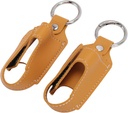 Generisches Asthma Inhaler Halter, Inhaler Case Inhaler Carrying Holder Clasp Schließung Sicherheit Carabiner Clip 2pcs Portable PU Leder Inhaler Schutzhalter (Turmeric)