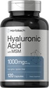 Horbäach Hyaluronsäure mit MSM | 1000 mg | 120 Kapseln | Non-GMO und glutenfreie Ergänzung | Bioverfügbare Formel