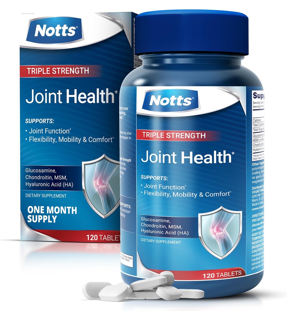 Gemeinsame Gesundheit Triple Stärke | Glucosamin, Chondroitin & MSM, Joint Support Supplement, 120 beschichtete Tabletten
