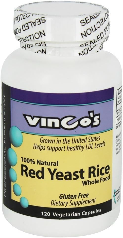 Vinco's - 100% natürliche Rote Hefe Reis - 120 vegetarische Kapseln