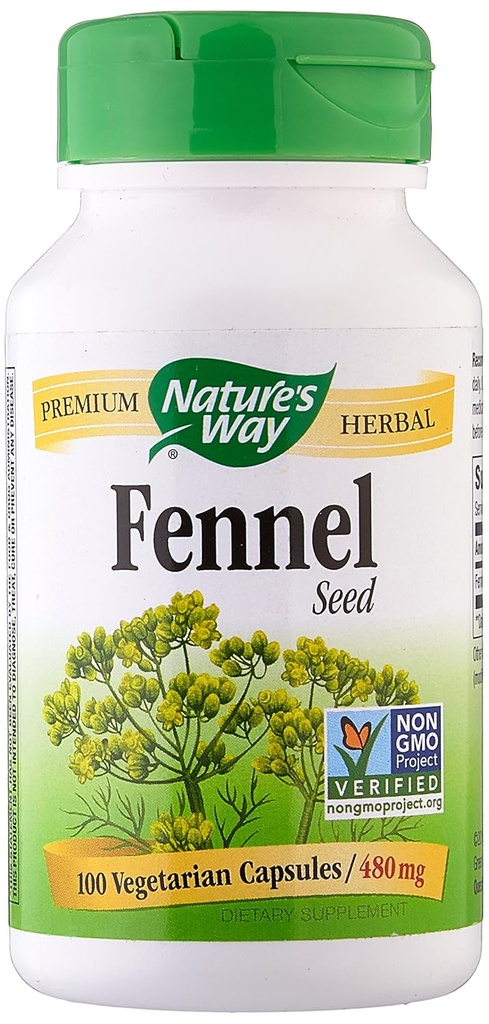 Natures Way Capsule végétarienne de graines de fenouil, 100 ct