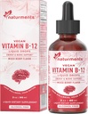 Naturations Vitamine B12 5000 mcg gouttes liquides organiques: Énergie et soutien nerveux- Sans alcool végétalien, non-OGM, sans sucre 2 Fl Oz
