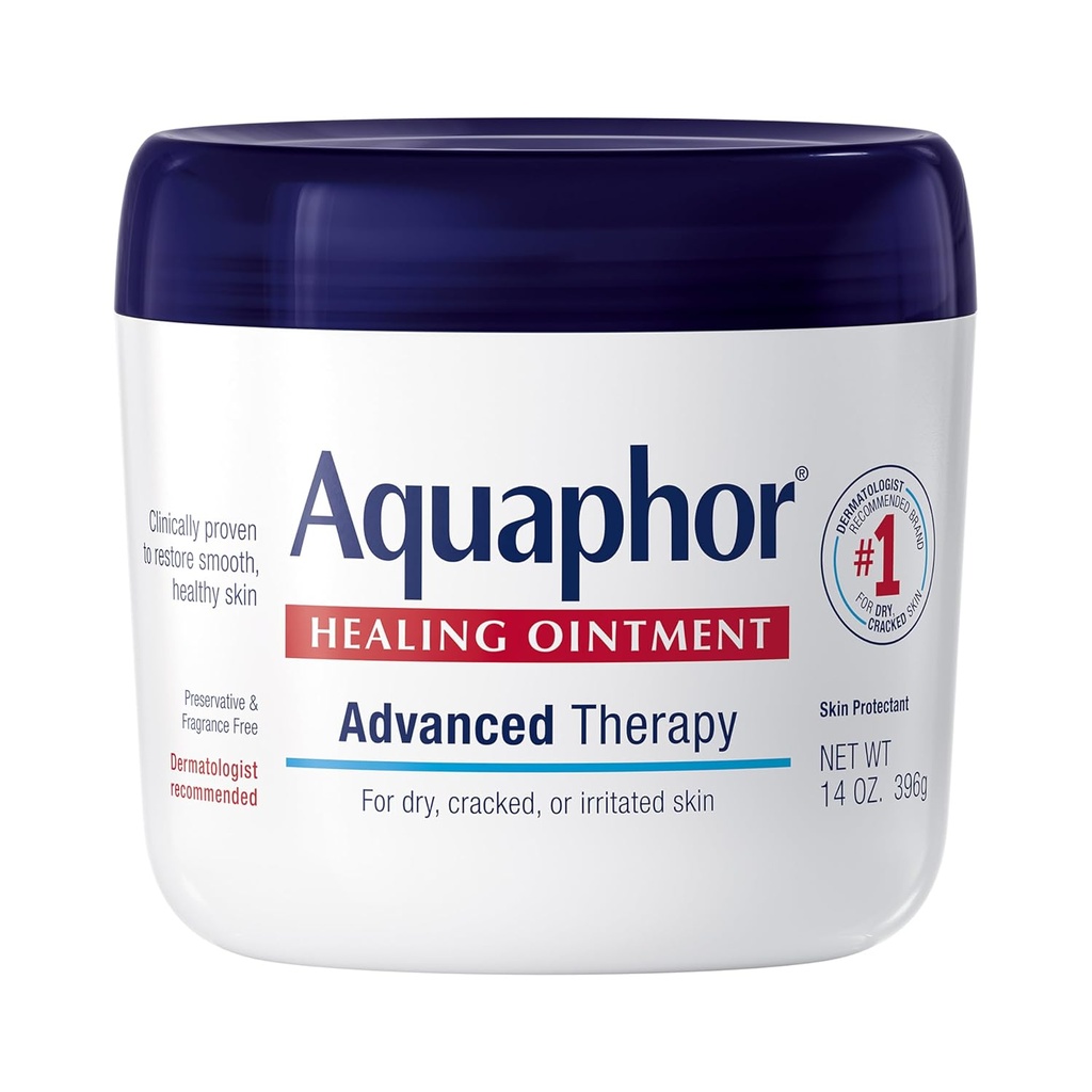Aquaphor Healing Ointment, Advanced Therapy Skin Protectant, Multi-Purpose heilen Salbe und Body Moisturizer, Für trockene, gecrackte Haut, Minor Cuts und Burns, 14 Oz Jar