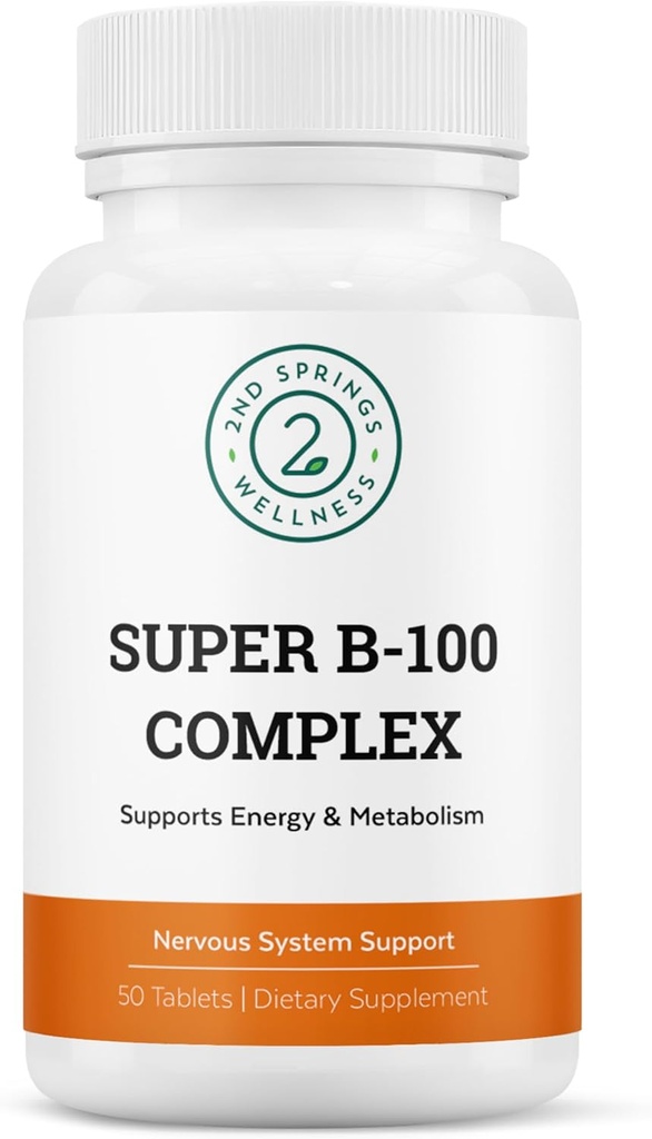 Super B-100 Complex - High Potency B Vitamin Complex mit B-6, B-12, Folate, Niacin, Biotin, Choline, Inositol und PABA für Energie, Stoffwechsel, Gehirn und Nervenunterstützung