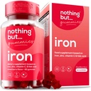 Frauen und Männer Natürliche Eisen-Ergänzung | eine leckere gemischte Berry Flavor | Kaubare Vegan Eisen-Ergänzungen w/Vitamin C, Zink, Folsäure & B Vitamine | 60 Eisen Gummie | Anämie