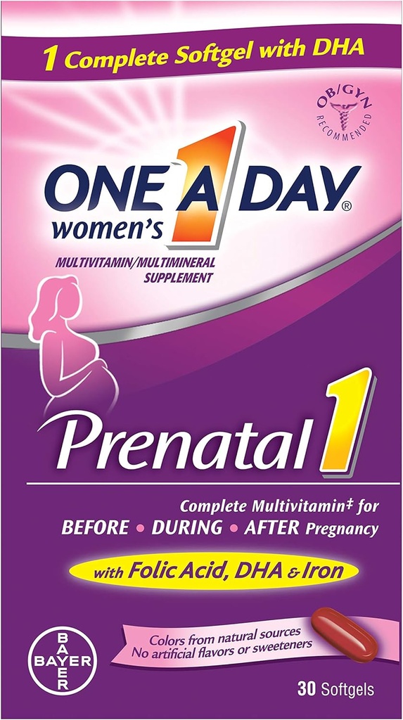 Ein-A-Day Prenatal 1 mit DHA & Folsäure Softgels, 30 ea (Pack von 6)
