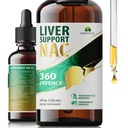 Soutien du foie NAC 360 Defense – Santé du foie liquide avec NAC, Thistle de lait, Dandelion, Chicory, Turmeric, Chanca Piedra, Beet Root & Zinc – Soutient la désintoxication du foie, nettoyage et santé cellulaire – 4 Fl Oz
