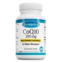 EuroMedica CoQ10 100 mg - Cellular Energy Support Supplement - Höhere Absorption CoQ10 Chewable Supplement - Nahrungsergänzungsmittel für gesundes Altern und Gehirn Gesundheit - 30 Kautabletten