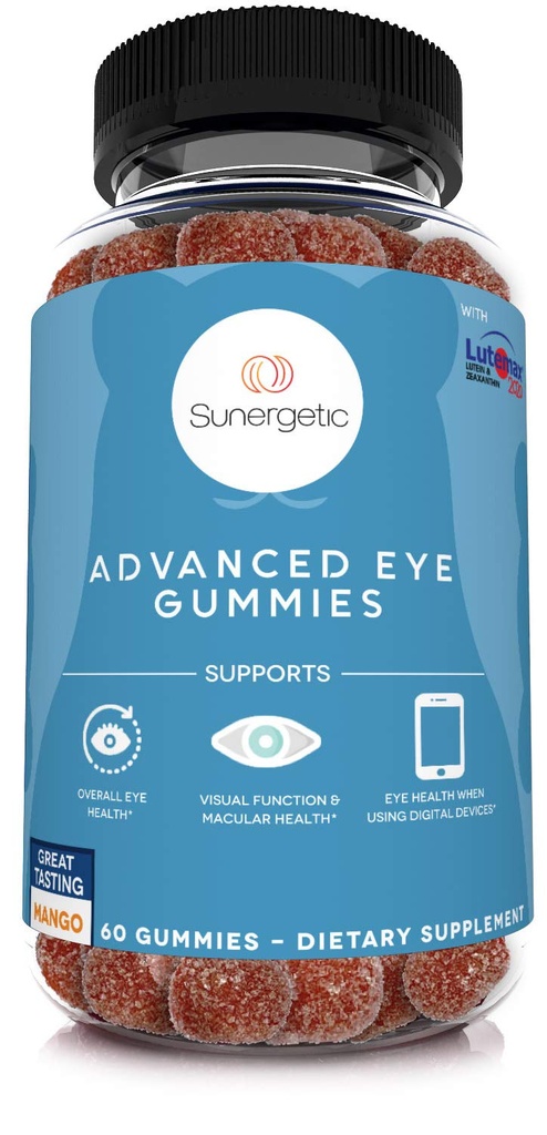 Premium Eye Support Gummis–Lutein Gummis mit Zeaxanthin unterstützt Gesamte Augengesundheit, Vision & Macular Health–Clinisch studierte Lutein & Zeaxanthin Gummis mit Lutemax 2020-60 Augengummis
