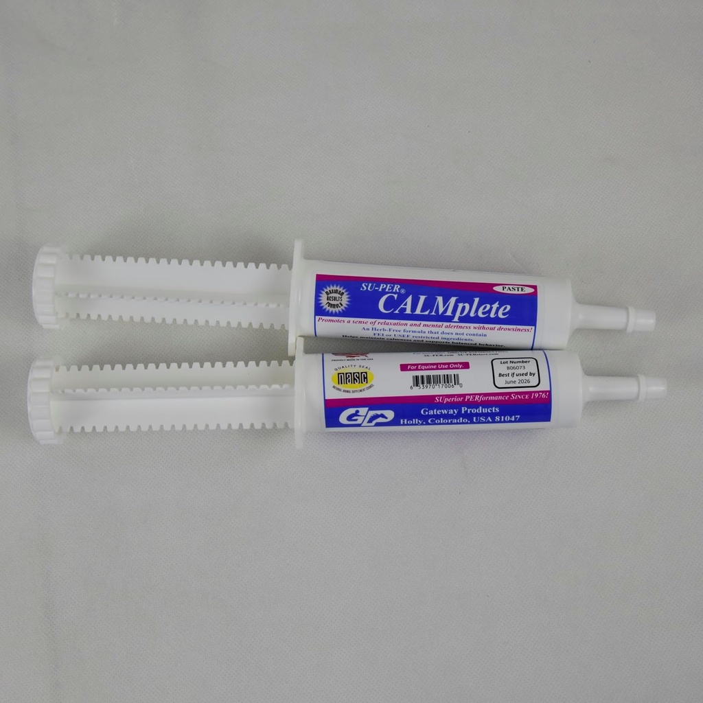 SU-PER CALMplete Horse Calmer Paste - Helps Maintain Calmness & Balanced Behavior - Calming Paste for Horses - 80CC, (2 Pack)