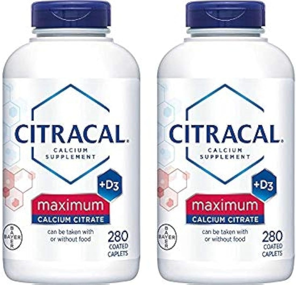 Citracal - Kalzium Citrat mit Vitamin D3 - 2 Flaschen, 280 Kapseln