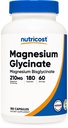 Nutricost Glycinate de magnésium Capsules (180 Capsules, 210 mg par portion) - Supplément de glycinate de magnésium pour absorption douce