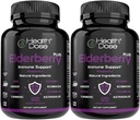 Health Dose Elderberry Plus Kapseln – Immununterstützungsergänzung mit Vitaminen C, D3, Zink, Selenium & 11 Zutaten für Jahr-Round Wellness – 120 Veggie Kapseln, 2-Monats-Versorgungspackung von 2