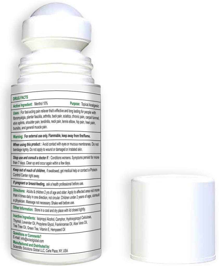 BIO-RELIEF Fast-Acting Hanf-Pain-Relief-Rolle auf - Highly Effective, Cool & Topical Pain Relief Extra Strength für Arthritis, Muskel, Joint & Back – Easy Roll On Maximum Strength, Made in USA