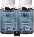 Shilajit Gummies 600mg, Supplément Shilajit avec Trace Minerals & Fulvic Acid for Energy and Immunity Support, résine chilajit biologique pour les hommes et les femmes, Vegan, 60 Gummies (2 Pack)