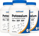 Nutricost Kalium Citrat 99mg, 500 Kapseln (3 Flaschen)