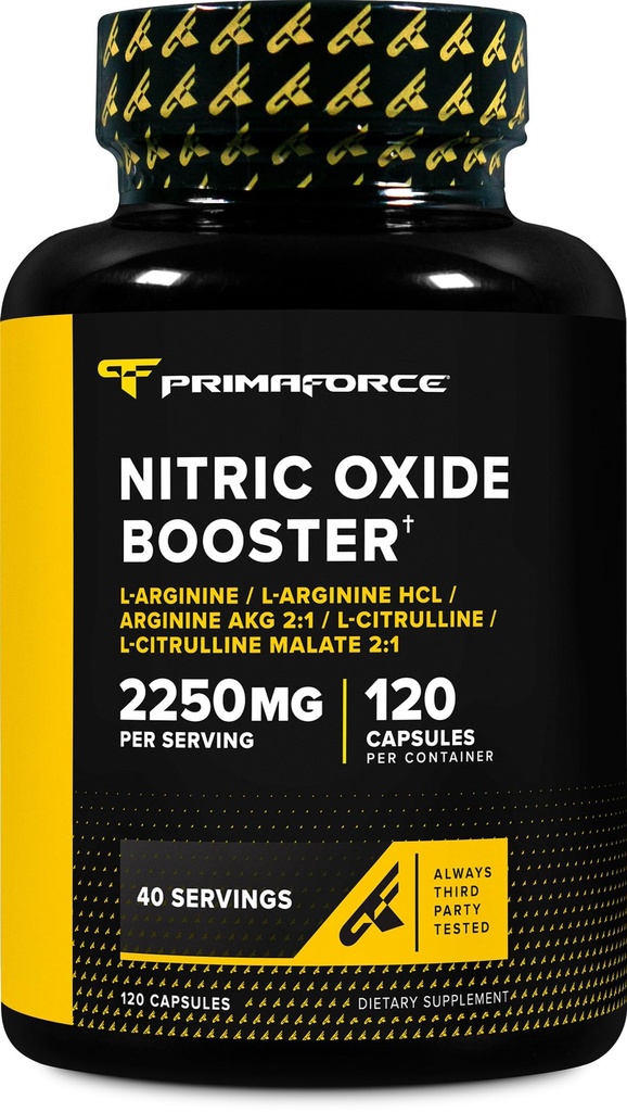 Primärstickstoffoxid-Booster (2.250mg, 120 Kapseln) - 40 Portionen unserer Stickoxid-Boosting-Mischung für Pre-Workout und Post-Workout