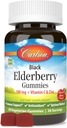 Carlson - Black Elderberry Gummis, mit Vitamin C & Zink, Immununterstützung, 60 Gummie
