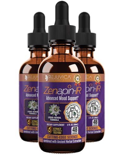 Rejuvica Health Zenapin IR - Advanced Mood Support Supplement - Kava Kava, Ashwagandha, Passionflower, Kamille, B-Vitamins & Mehr