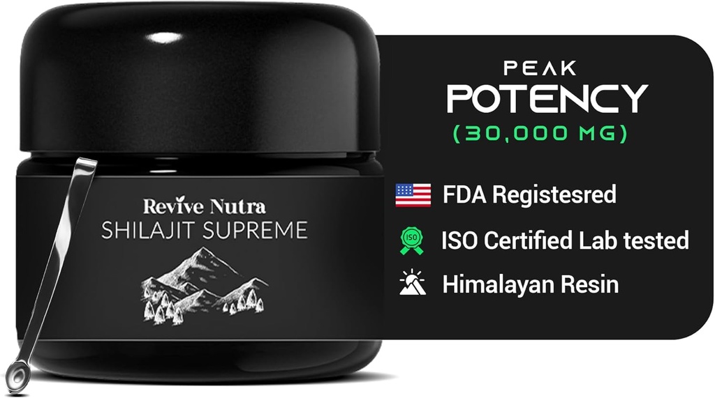 Shilajit pour les hommes et les femmes - Haute puissance Himalayan Shilajit Resin, 90 jours déchiqueté dans un vide, 85+ Trace Minerals & Fulvic Acid, Lab Tested - Prouvé pour l'énergie Boost.