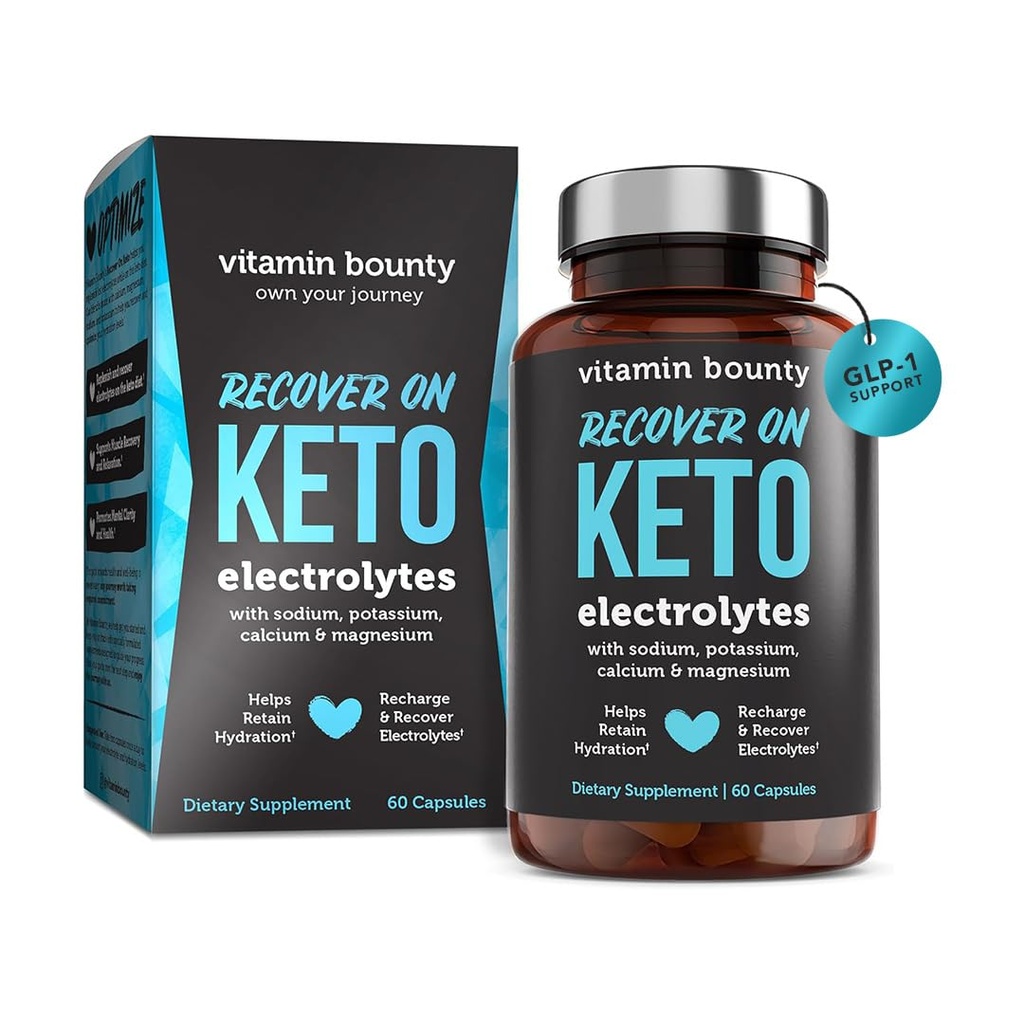 Vitamin Bounty Recover auf Keto-Elektrolyten - Keto-Ergänzungen, Elektrolyt-Ergänzung, Keto-Vitamine, Zuckerfreie Hydration, Boost Energy, GLP 1 Support- 60 Kapseln