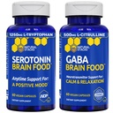 STACKS NATURELS Sérotonine et GABA Bundle alimentaire pour le cerveau - Soutient une humeur et un calme positifs* - 120 Capsules totales