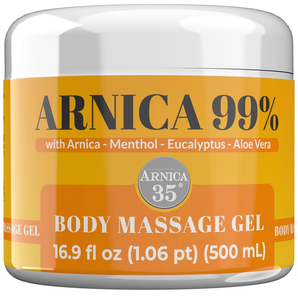 Annexe 35 - Gel d'Arnica pour Bruiser Extra Strong 98% 16,9 Fl Oz, Massage des muscles et des articulations, Formule naturelle et dermatologique testée - Fabriqué en Italie