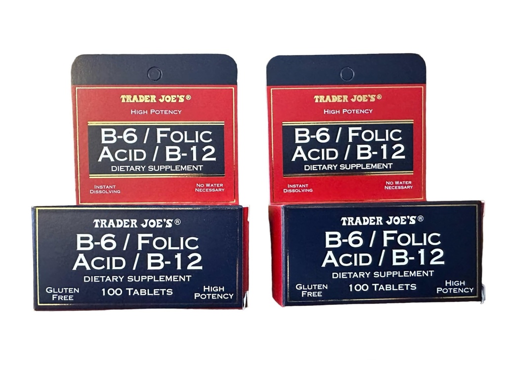Trader Joe's B-6 / Acide folique / B-12 Supplément alimentaire (200 comprimés - 2 paquets)