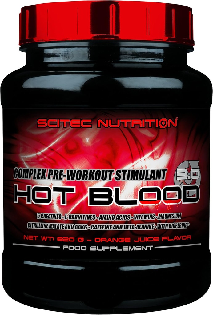 Scitec Nutrition Sang chaud 3,0-1,81 livre, jus d'orange (complément de pré-entraînement)