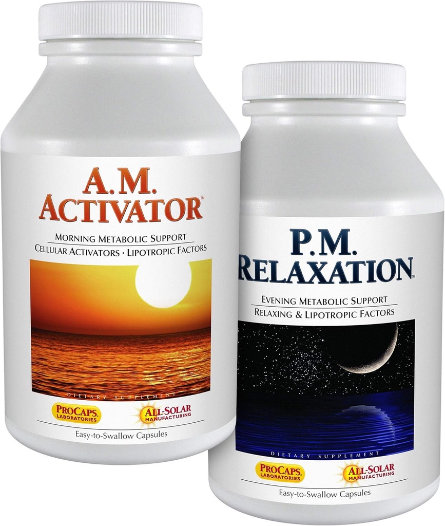 ANDREW LESSMAN A.M. Activator und P.M. Relaxation Kit - 30 Kapseln von jedem - A.M. Activator fördert Energie und Fat Metabolism Während P.M. Relaxation fördert eine erholsame Nachtschlaf