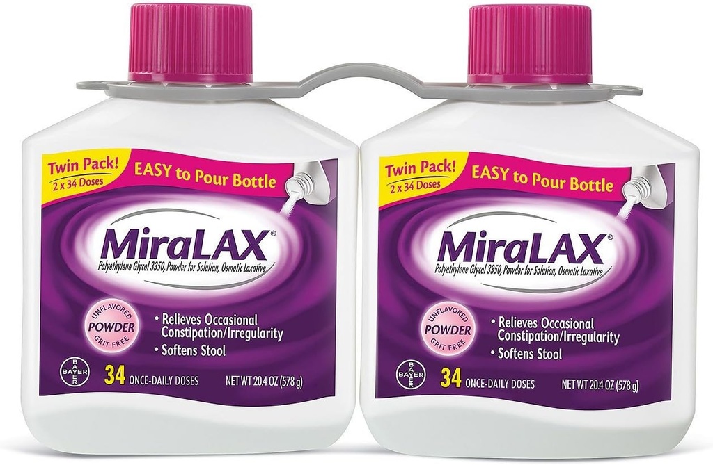 La poudre de supplément MiraLAX pour ballonner, 40.8 Ounce