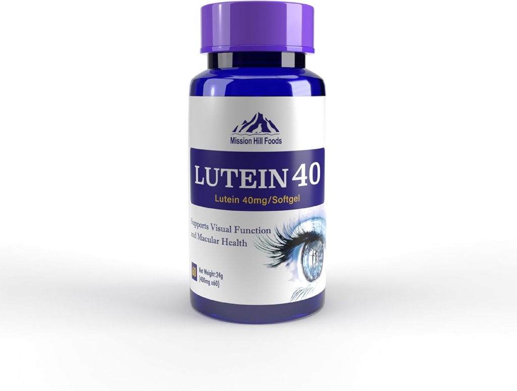 Premium Lutein & Zeaxanthin Augengesundheitsergänzung (1 Flasche-2mo Versorgung) | 40mg | 60 Softgels | Vitamin Pillen für Augen | Non-GMO & Gluten Kostenlos
