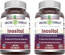 Erstaunliche Formeln Inositol 1000mg Ergänzung | Tabletten | Non-GMO | Gluten-Free | Made in USA (2 Pack, 120 Count)