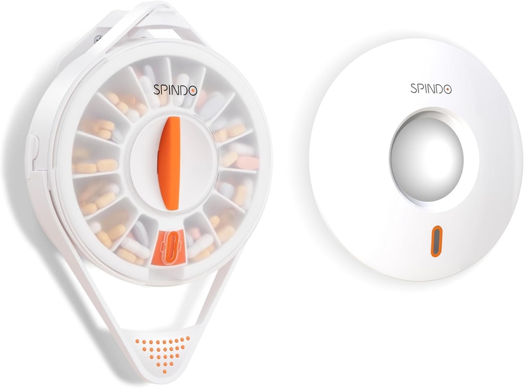 Fullicon Light Proof Combo, organisateur de distributeur hebdomadaire de pilules avec couvercle solide privé, 14 grands compartiments et serrure de protection des enfants, distributeur de médicaments Spindo Vitamine/Table/Supplément pour personnes âgées (Blanc)