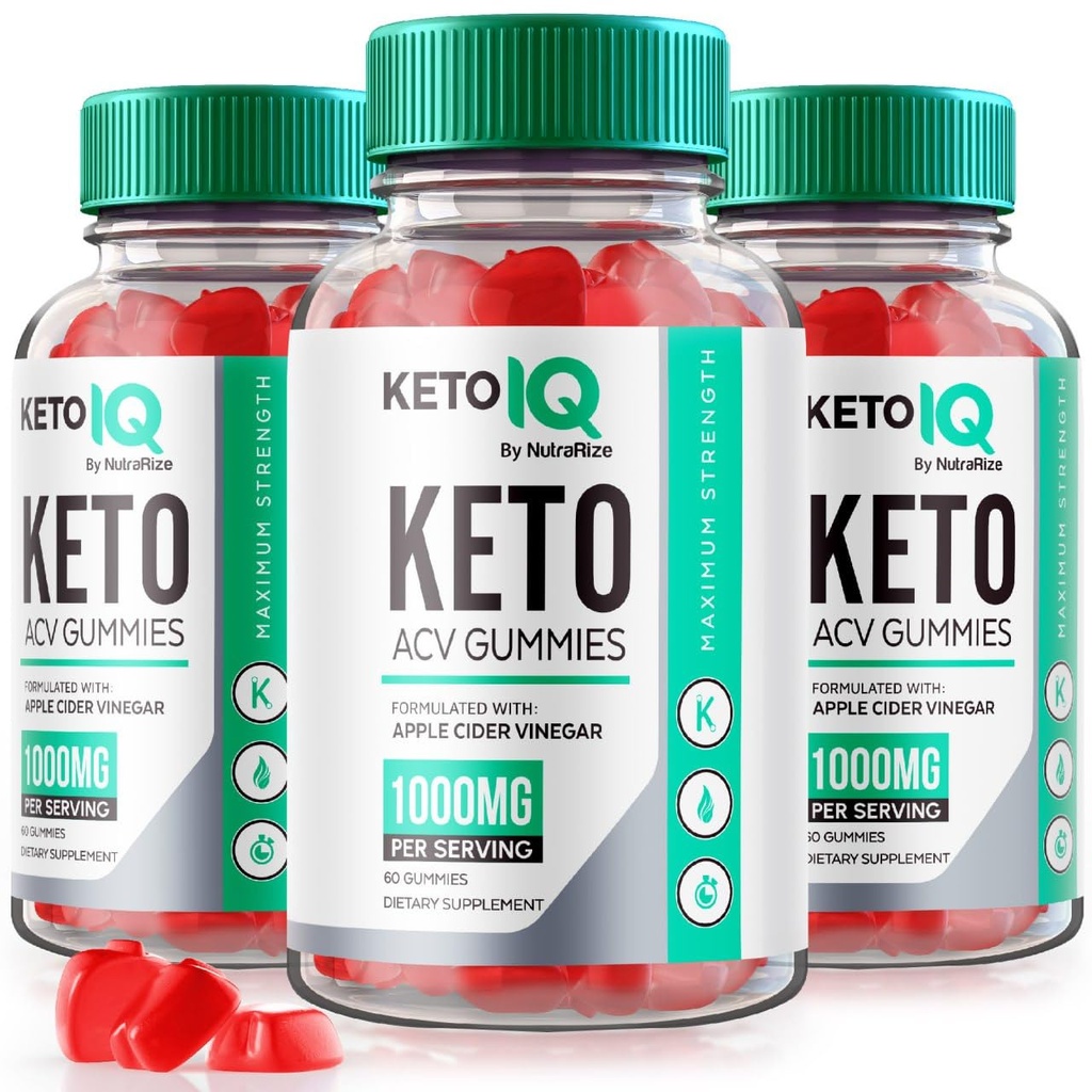 NutraRize (Pack of 3 Keto IQ Keto ACV Gummies, Formule pour la perte de poids avancée, complément alimentaire, Gomitas Avis (180 Gummies)