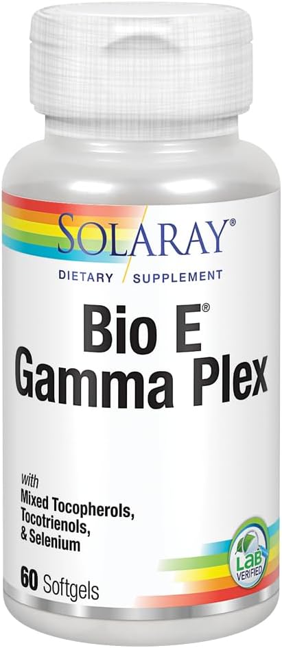 SOLARAY Bio E Gamma Plex | Vitamin E mit natürlichem Tocopherol Blend für gesundes Antioxidans Unterstützung | 60 Softgels, 30 Serv