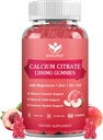 Calcium Citrate 1200mg Gummie mit Vitamin D3 K2 - Kaubares Calcium Magnesium Zink d3 Ergänzung mit Sea Moss Extrakt für Knochen, Zähne, Immununterstützung für Damen und Herren, Weiße Pfirsich Flavor - 60 Gummie