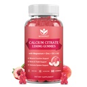 Citrate de calcium 1200mg Gummées avec vitamine D3 K2 - Supplément de zinc de magnésium de calcium à croquer avec extrait de mousse de mer pour les os, les dents, le soutien immunitaire pour les femmes et les hommes, Flaveur de pêche blanche - 60 Gummées