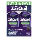 ZzzQuil, Sleep Aid, Nighttime Sleep Aid Liquid, 50 mg Diphenhydramin HCl, Fall Asleep Fast, Non-Habit Forming, Warming Berry Flavor, 12 FL OZ (Paket von 2)