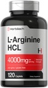 Horbäach L-Arginin HCL 4000mg | 120 Caplets | Aminosäure für Männer und Frauen | Nitric Oxid Supplement | Vegetarisch, Non-GMO, Glutenfreie Ergänzung
