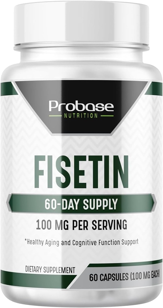 Probase Nutrition Fisetin Senolytic Supplement 100mg High Potency 60-Day Versorgung für zelluläre Gesundheit